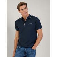 Hackett Cotton Rich Tipped Polo Shirt Navy