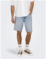 ONLY & SONS 5 Pocket Rigid Denim Shorts Blue Denim