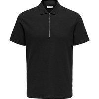 Cotton Rich Textured Half Zip Polo Shirt