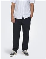 Loose Fit Lightweight Trousers with Linen
