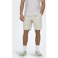 ONLY & SONS Seersucker Drawstring Shorts Beige