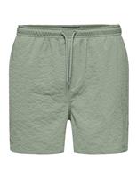 Seersucker Drawstring Swim Shorts