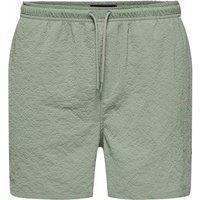 Seersucker Drawstring Swim Shorts