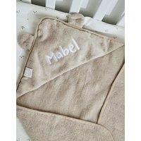 Personalised Small Oatmeal Hooded Towel