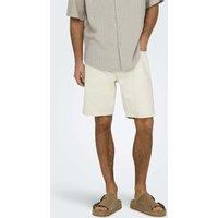 ONLY & SONS 5 Pocket Straight Fit Denim Shorts Beige