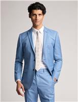 Slim Fit Wool Rich Sharkskin Suit Jacket