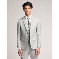 Ted Baker Men's Slim Fit Wool Rich Sharkskin Suit Jacket - 38REG - Light Grey, Light Grey