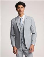 Slim Fit Wool Rich Sharkskin Suit Jacket