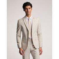 Slim Fit Linen And Cotton Blend Jacket