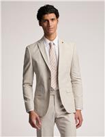 Ted Baker Slim Fit Linen And Cotton Blend Jacket Stone