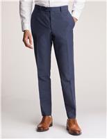 Slim Fit Linen Blend Flat Front Trousers