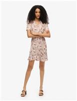 Printed Mini Wrap Dress