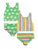Frugi 2pc Reversible Swim Set (2-10 Yrs) Green Mix