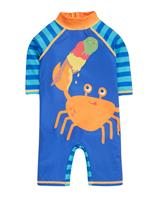 Frugi Crab Long Sleeve All In One (0-5 Yrs) Blue Mix