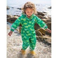 Frugi Hooded Dinosaur Puddlesuit (1-10 Yrs) Green Mix