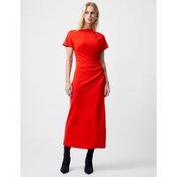 Slash Neck Midi Column Dress