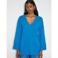 Pure Cashmere Textured V-Neck Jumper