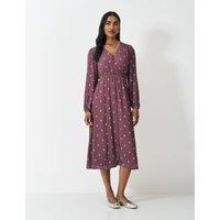 Polka Dot V-Neck Puff Sleeve Tea Dress