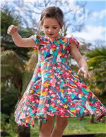 Cotton Rich Bird Print Dress (2-10 Yrs)