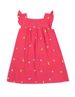 Frugi Pure Cotton Fruit Embroidered Dress (2-10 Yrs) Multi
