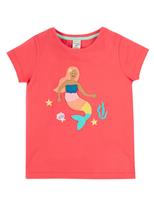 Frugi Pure Cotton Mermaid T-Shirt (2-10 Yrs) Red Mix
