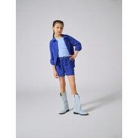 Kids Only Pure Cotton Textured Shorts (8-13 Yrs) Dark Blue