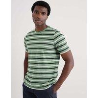 Pure Cotton Striped Crew Neck T-Shirt