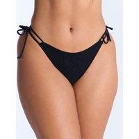 Boux Avenue Ibiza Textured Tie Side Bikini Bottoms Black