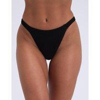 Boux Avenue Amalfi Textured Brazilian Bikini Bottoms Black
