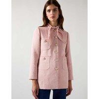 Tweed Textured Longline Utility Jacket