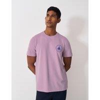 Pure Cotton Embroidered Boat Graphic T-Shirt