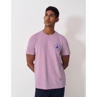 Pure Cotton Embroidered Boat Graphic T-Shirt