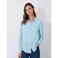Crew Clothing Pure Cotton Relaxed Shirt Light Blue