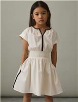 Pure Cotton Ruched Dress (4-14 Yrs)