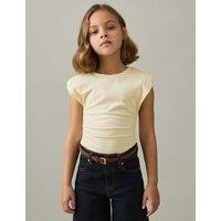 Pure Cotton Side Ruched T-Shirt (4-14 Yrs)