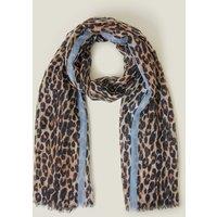 Animal Print Border Scarf