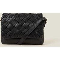 Leather Woven Cross Body Bag