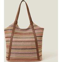 Striped Woven Shoulder Bag