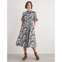 Pure Cotton Printed Midi Shirt Dress