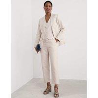 Seasalt Cornwall Linen Blend Tailored Single Breasted Blazer Natural