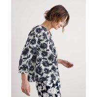 Pure Cotton Floral Notch Neck Top