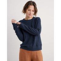 Pure Cotton Diamond Stitch Crew Neck Jumper