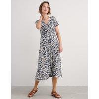 Pure Cotton Floral V-Neck Midi Dress