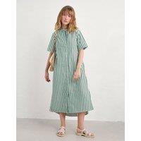 Pure Cotton Striped Midi Shirt Dress