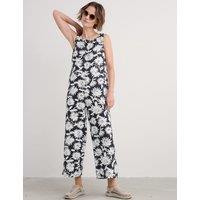 Salt Air Pure Linen Floral Cropped Jumpsuit