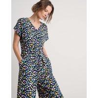 Cotton Rich Floral Short Sleeve Jumpsuit