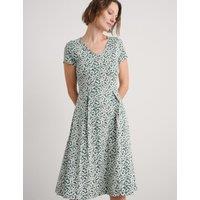 Cotton Rich Floral Fit And Flare Dress