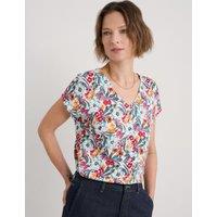 Pure Cotton Floral Button Through Top