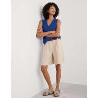Pure Linen Pleat Front Shorts