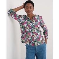 Pure Cotton Floral Notch Neck Relaxed Top